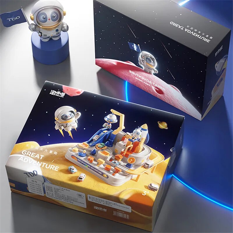 Space Theme Car Adventure Track Toys Racing Rail Car Children Educational Toys Brain Game Mechanical Interactive Train Toy Gifts ShopOnlyDeal