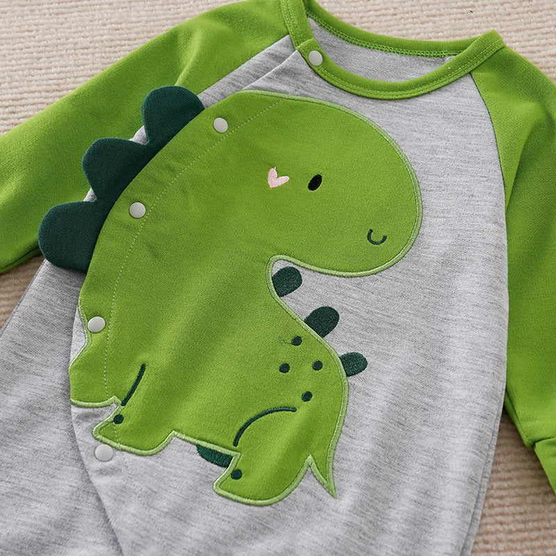 Spring And Autumn Boys And Girls Cute Cartoon Dinosaur 3d Printing  Comfortable Casual Baby Bodysuit ShopOnlyDeal