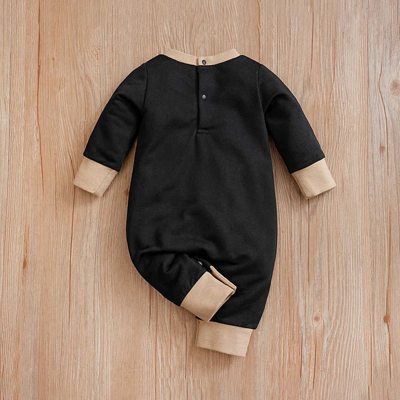 Spring And Autumn Boys And Girls Cute Cartoon Teddy Bear Short Plush Embroidered Long Sleeve Baby Bodysuit ShopOnlyDeal