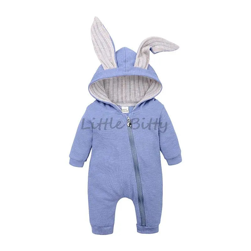 Bunny Clothes With Ear Spring Autumn Newborn Baby Boys Rabbit Cartoon Hooded Rompers Infant Jumpsuits Easter Bunny Baby Romper Zipper Newborn Clothes ShopOnlyDeal