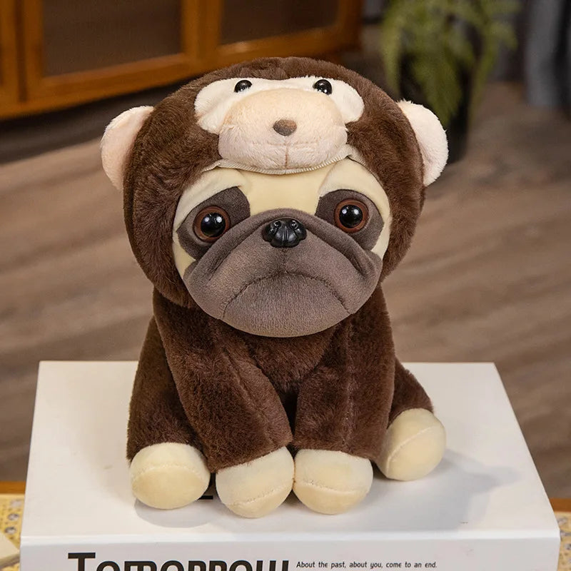 Pug Plush Toy Stuffed Real Life Dogs Plush Shar pei Puppy Pet Toy Pug Turns Into Bear Raccoon Elk Monkey Animal Doll Birthday Christmas Gifts ShopOnlyDeal