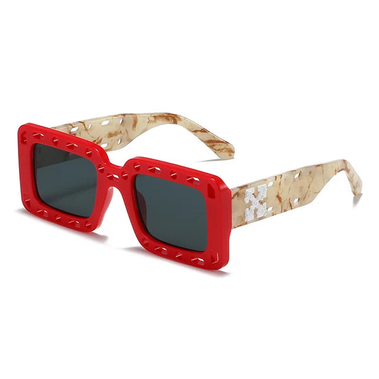 Cool New sunglasses square hollow design Men's and women's glasses Instagram sunglasses women X Snowflake sun glasses ShopOnlyDeal