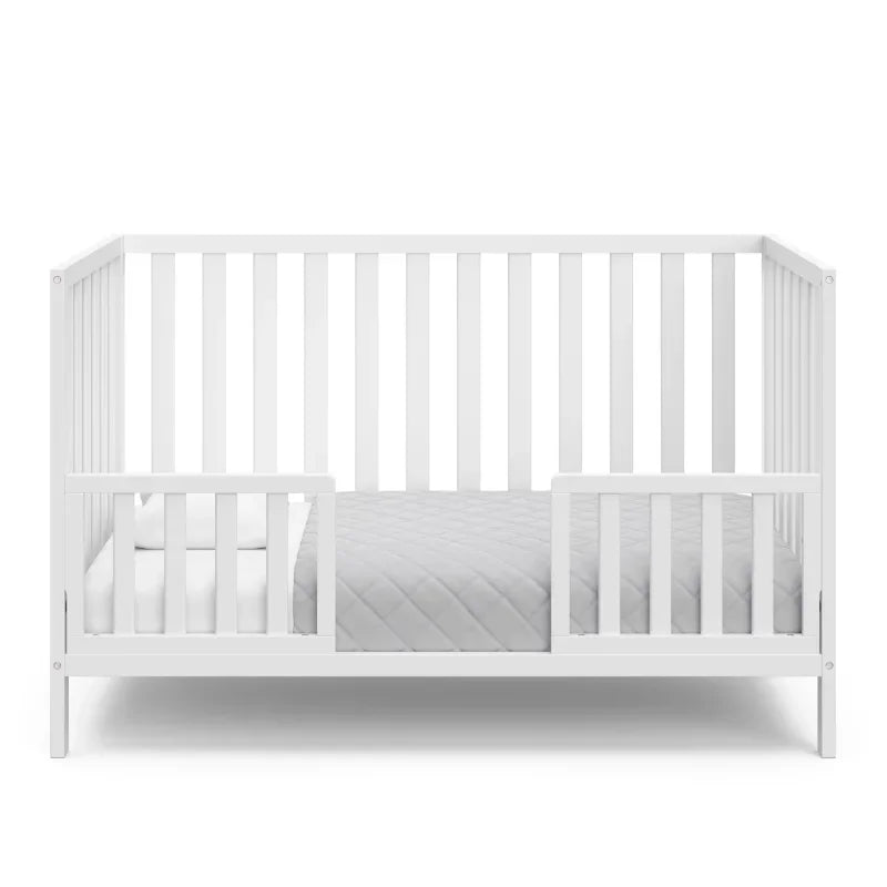 Metal Toddler Bed Sunset 4 in 1 Convertible Baby Crib, White Bed Frame For Children ShopOnlyDeal