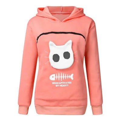 Sweatshirt Cat Lovers Hoodie Kangaroo Dog Pet Paw Pullovers Cuddle Pouch Cat Carrier Sweatshirt Pocket Animal Ear Hooded Plus High Quality Pet Supplies Store