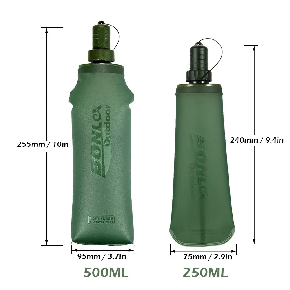 TPU Folding Soft Flask Sport Water Bottle Running Camping Hiking Water Bag Collapsible Drink Water Bottle Water Bag ShopOnlyDeal