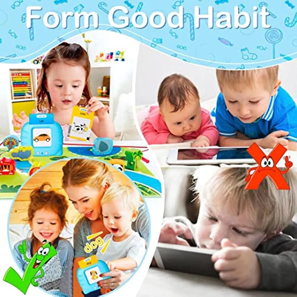 Talking Flash Cards Early Educational Toys  Baby Boys Girls Preschool Learning Reading Machine  Interactive Gift ShopOnlyDeal