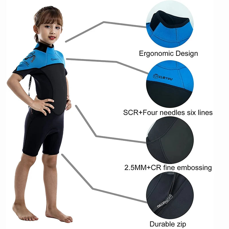 Explore the Depths Safely with Our Thermal Shorty Swimsuit for Kids - Ideal for Scuba Diving and Freediving Adventures ShopOnlyDeal