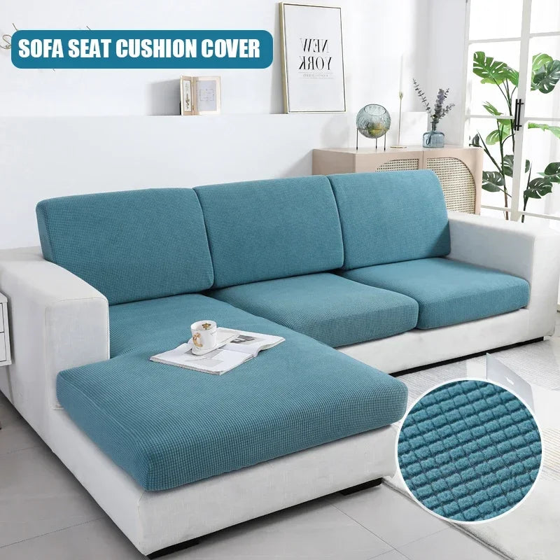 Winter Thick Cushion Cover Fitted Sofa Covers for Living Room Washable Stretch Jacquard Seat Cover Furniture Protector Sectional Sofa ShopOnlyDeal