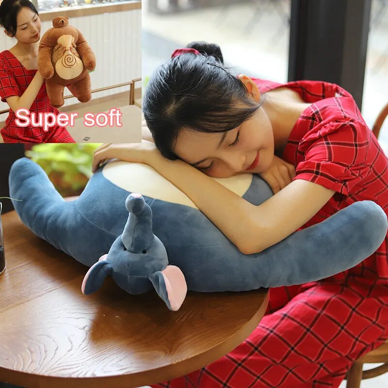 Funny Tiny Head Teddy bear Pillow Stuffed Small Head Big muscle Body Raccoon Frog Elephant Boyfriend Hug Pillow Chair Cushion birthday ShopOnlyDeal