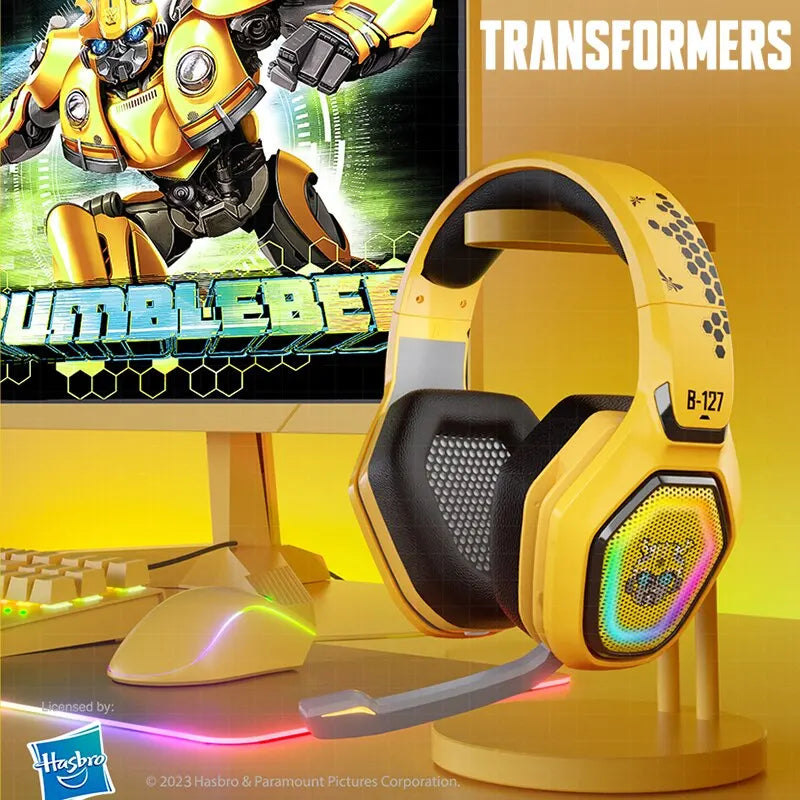 Transformers TF-G01 Gaming Headphones Bluetooth 5.3 Wired Headset Low Latency RGB Headphones with Mic Sport Earphones 500mAh ShopOnlyDeal