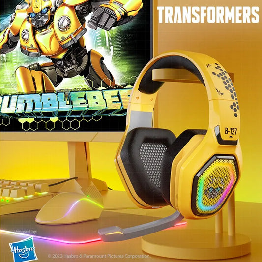 Transformers TF-G01 Gaming Headphones Bluetooth 5.3 Wired Headset Low Latency RGB Headphones with Mic Sport Earphones 500mAh ShopOnlyDeal