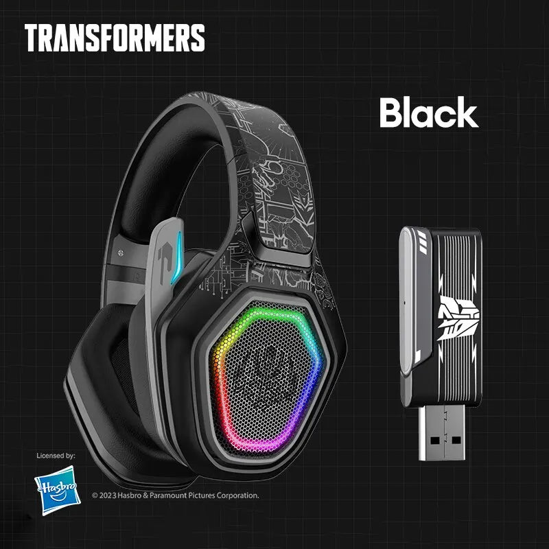 Transformers TF-G01 Gaming Headphones Bluetooth 5.3 Wired Headset Low Latency RGB Headphones with Mic Sport Earphones 500mAh ShopOnlyDeal