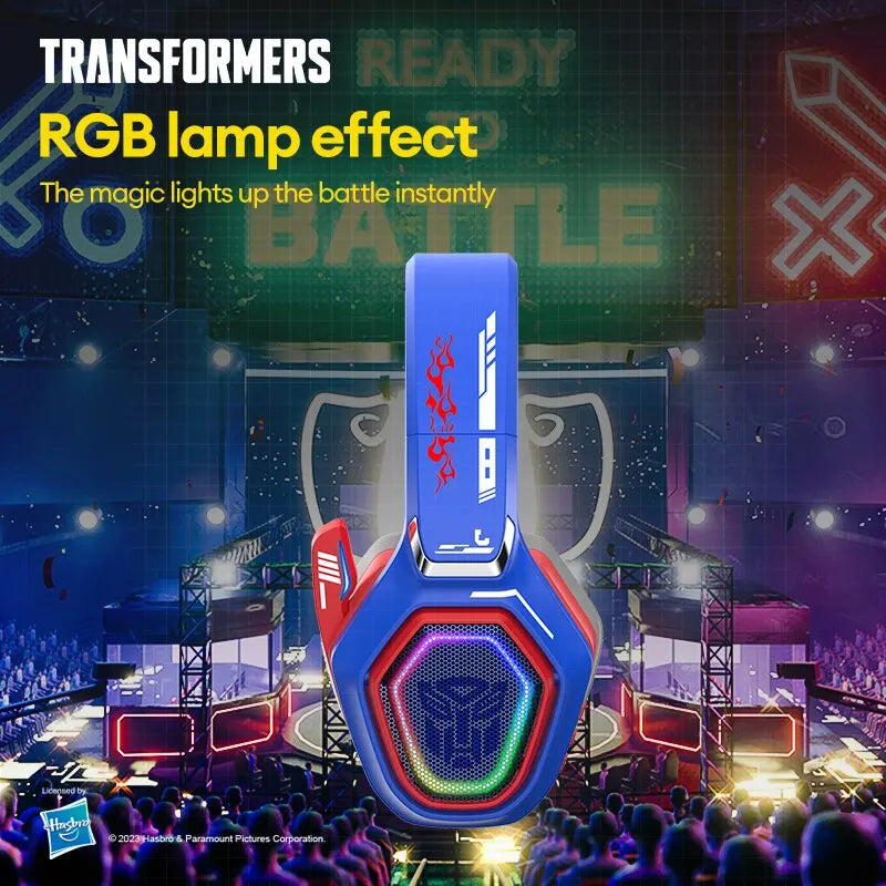 Transformers TF-G01 Gaming Headphones Bluetooth 5.3 Wired Headset Low Latency RGB Headphones with Mic Sport Earphones 500mAh ShopOnlyDeal