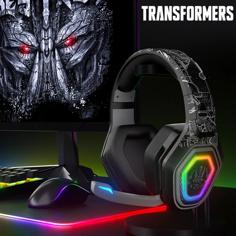 Transformers TF-G01 Gaming Headphones RGB Earbuds 33H Battery Life Bluetooth 5.3 Wired Headset HIFI Sport Earphones with Mic ShopOnlyDeal