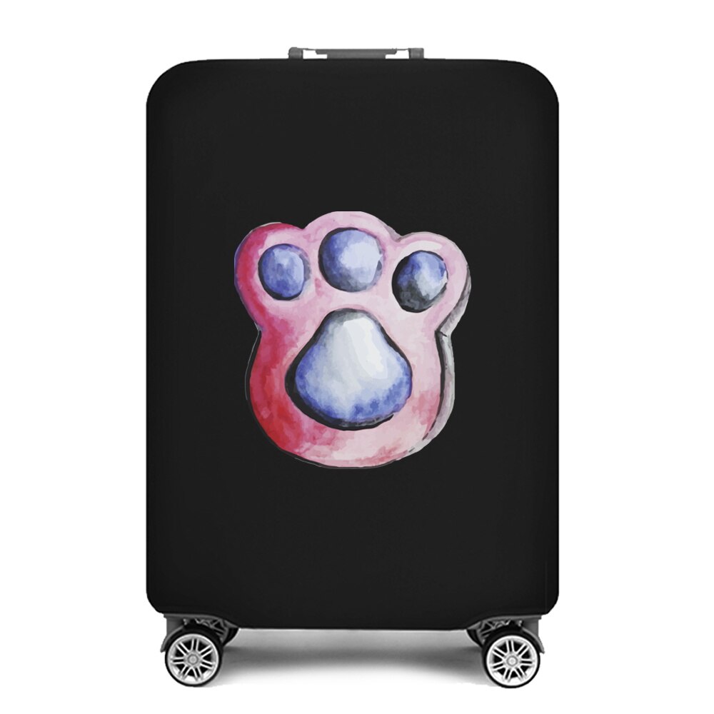 Travel Suitcase Protective Cover Luggage Case Footprints Printed Travel Accessories Elastic Dust Cover Apply To 18-28 Suitcase Wezndes Clothes Store