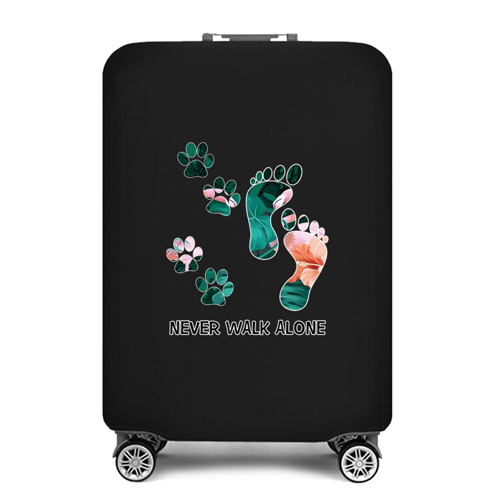 Travel Suitcase Protective Cover Luggage Case Footprints Printed Travel Accessories Elastic Dust Cover Apply To 18-28 Suitcase Wezndes Clothes Store