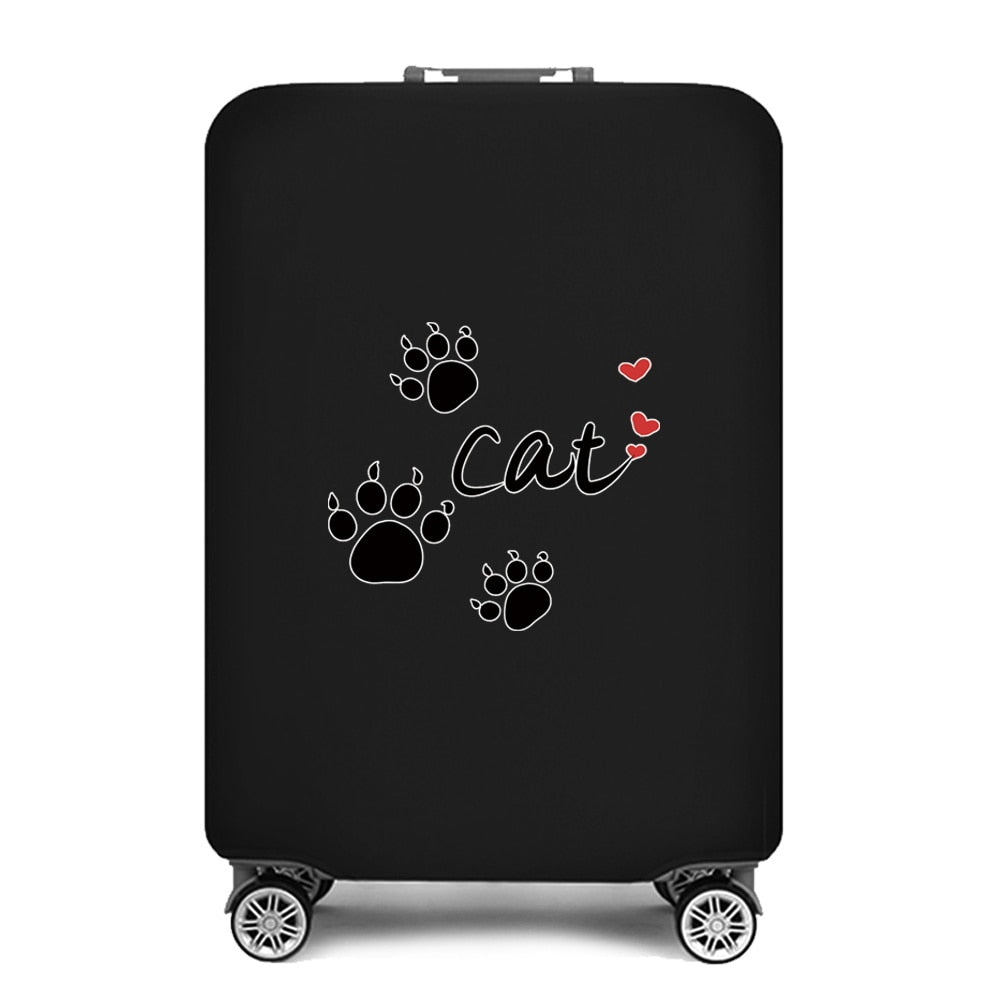 Travel Suitcase Protective Cover Luggage Case Footprints Printed Travel Accessories Elastic Dust Cover Apply To 18-28 Suitcase Wezndes Clothes Store