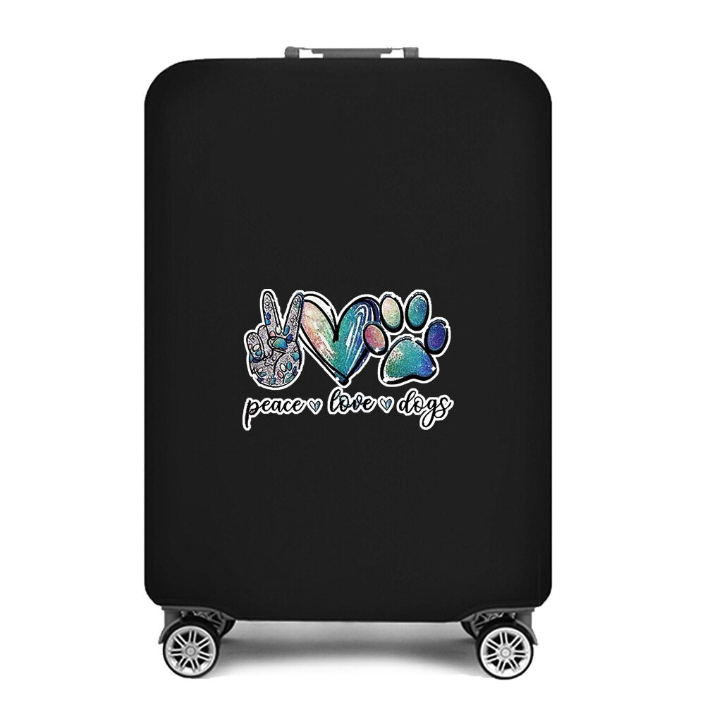 Travel Suitcase Protective Cover Luggage Case Footprints Printed Travel Accessories Elastic Dust Cover Apply To 18-28 Suitcase Wezndes Clothes Store