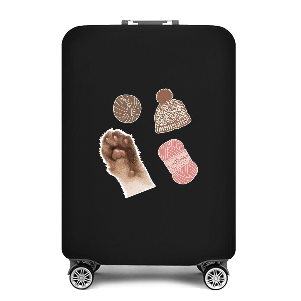 Travel Suitcase Protective Cover Luggage Case Footprints Printed Travel Accessories Elastic Dust Cover Apply To 18-28 Suitcase Wezndes Clothes Store