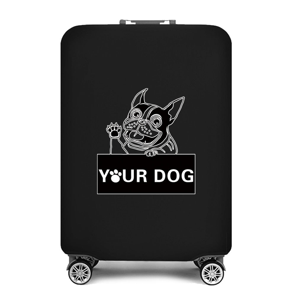 Travel Suitcase Protective Cover Luggage Case Footprints Printed Travel Accessories Elastic Dust Cover Apply To 18-28 Suitcase Wezndes Clothes Store