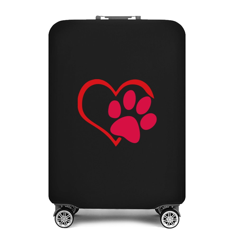 Travel Suitcase Protective Cover Luggage Case Footprints Printed Travel Accessories Elastic Dust Cover Apply To 18-28 Suitcase Wezndes Clothes Store