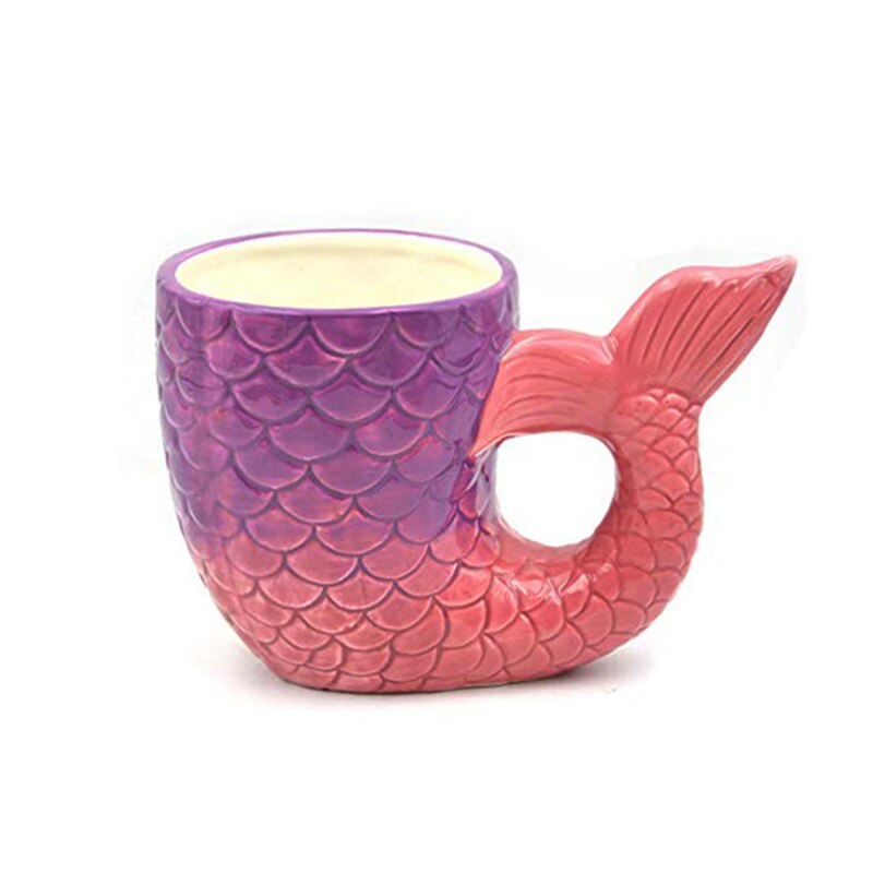 Creative Mermaid Mug Handle Ceramic 420ml Mermaid Tail Coffee Mug Gift For Birthday Wedding Ceramic Cup Uptrends