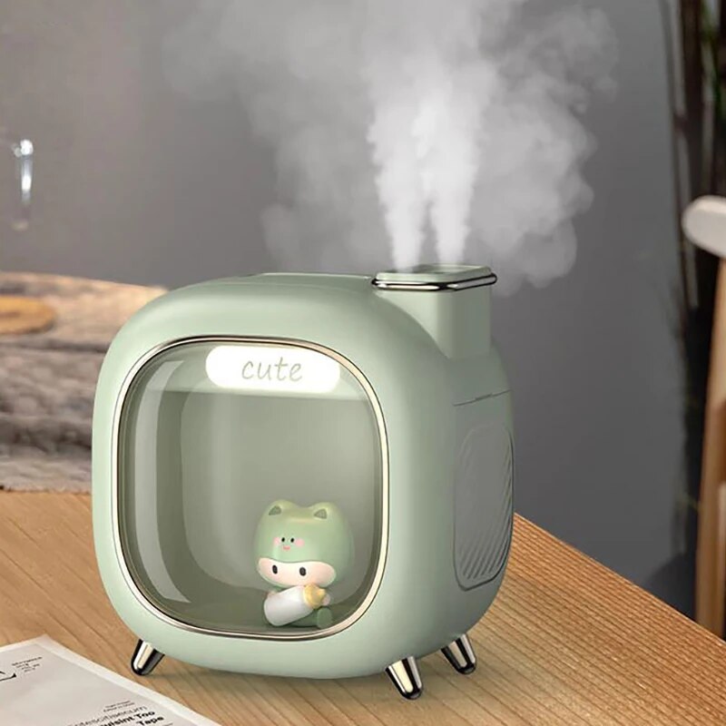 USB Aroma Diffuser Cute Double Nozzle Air Humidifier 500ml Home Air Humidifier With Night Light, Aroma Essential Oil Diffuser ShopOnlyDeal