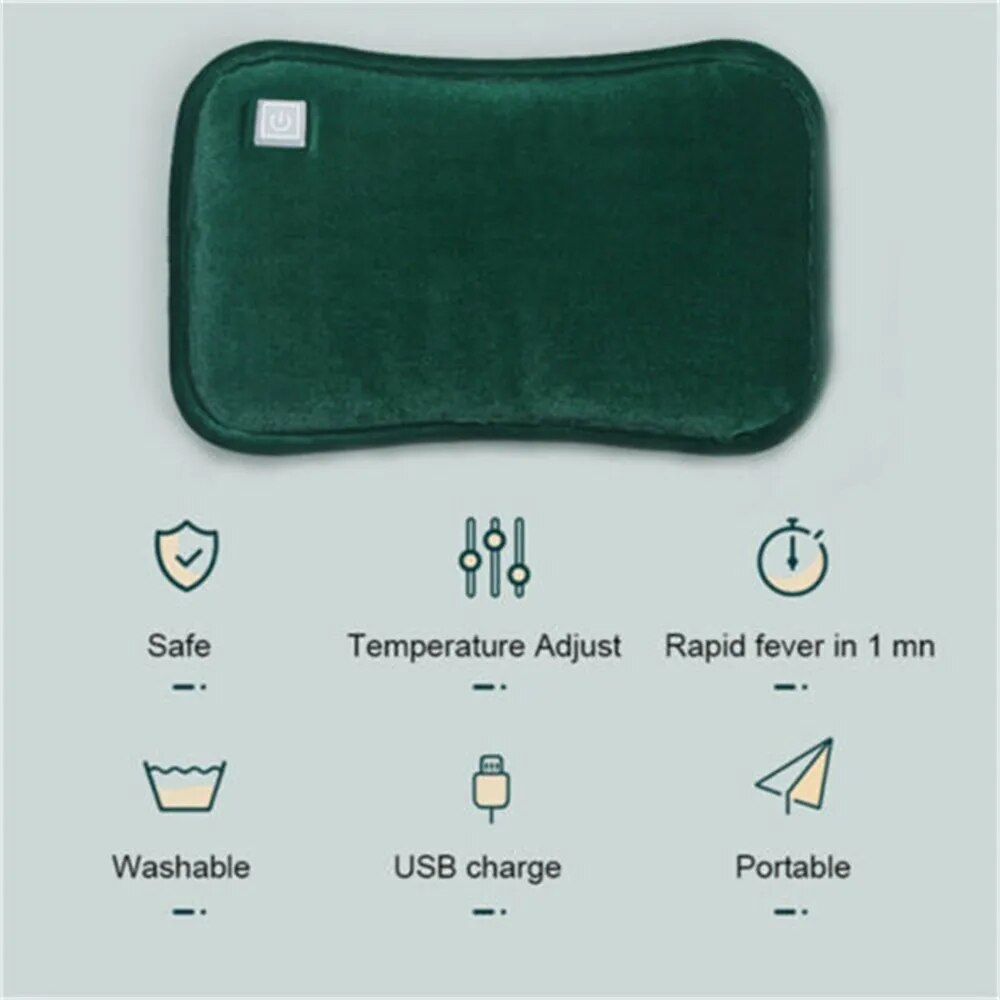 USB Charging Hand Warmer Cold-Proof Electric Heating Pad Flannel Graphene Heat Explosion-Proof Warm Bag Winter Sleeping Pillow ShopOnlyDeal