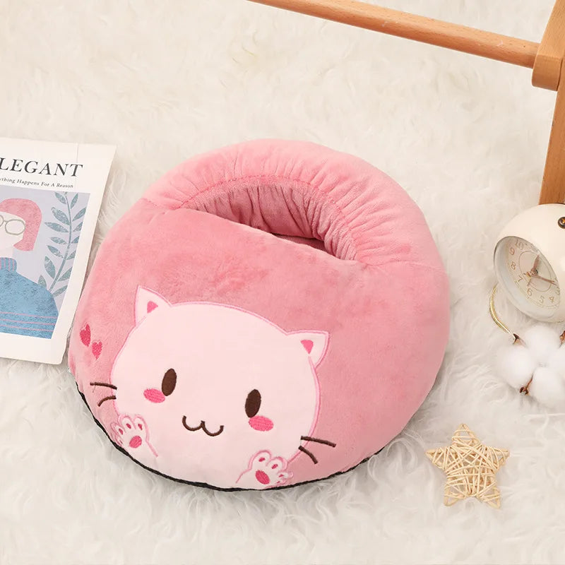 USB Electric Heater Foot Warmer Charging Power Fleece Cartoon Cat Warm Foot Cover Feet Heating Pads For Home Bedroom Sleeping Happy Healthy Sports Store