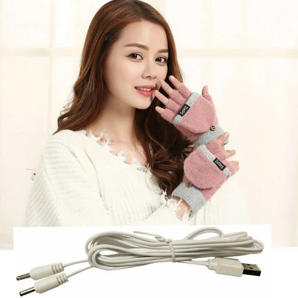 USB Electric Rechargeable Mitten Winter Heated Gloves Full&Half Finger Warmer ShopOnlyDeal