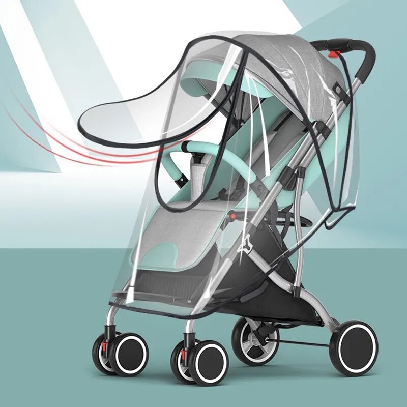 Rain Cover Baby Stroller Universal Waterproof Pram Accessories Transparent Wind Dust Shield Zipper Open for Pushchairs Raincoat ShopOnlyDeal