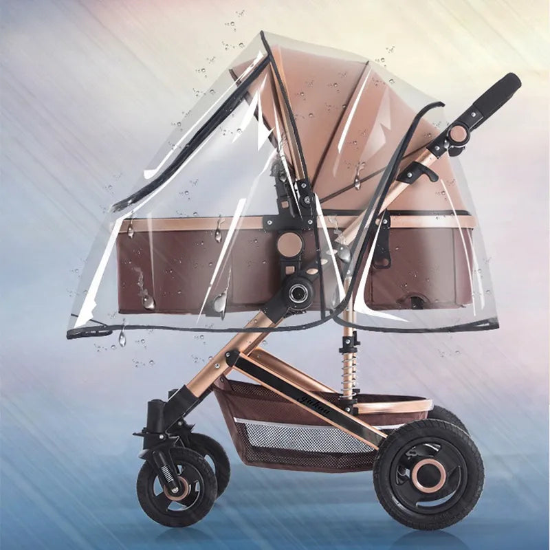 Rain Cover Baby Stroller Universal Waterproof Pram Accessories Transparent Wind Dust Shield Zipper Open for Pushchairs Raincoat ShopOnlyDeal