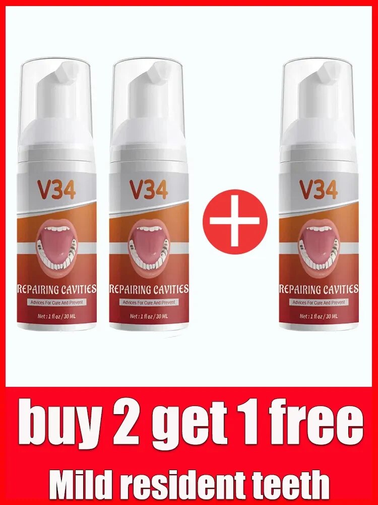 V34 Tooth decay repair Repair all tooth decay cavities and protect teeth Removal of Plaque Stains Decay Repair Teeth Whitening Maintain Beauty Store