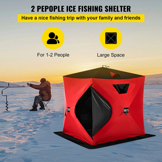 VEVOR Ice Fishing Tent Warm Winter Large Space Thick Camping Outdoor Windproof Waterproof Snow Ultralarge Fishing Camping Tent VEVOR BESTEQUIP Store