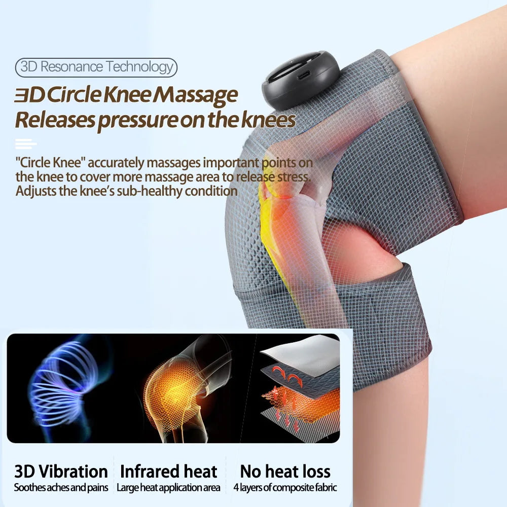 Vibration Heated Knee Massager Shoulder Brace 3-In-1 Heated Knee Elbow Shoulder Brace Wrap 3 Adjustable Vibrations Heating Modes ShopOnlyDeal