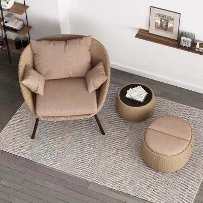Vine woven sofa, tea table, simple and casual indoor courtyard balcony, small table and chair combination ShopOnlyDeal