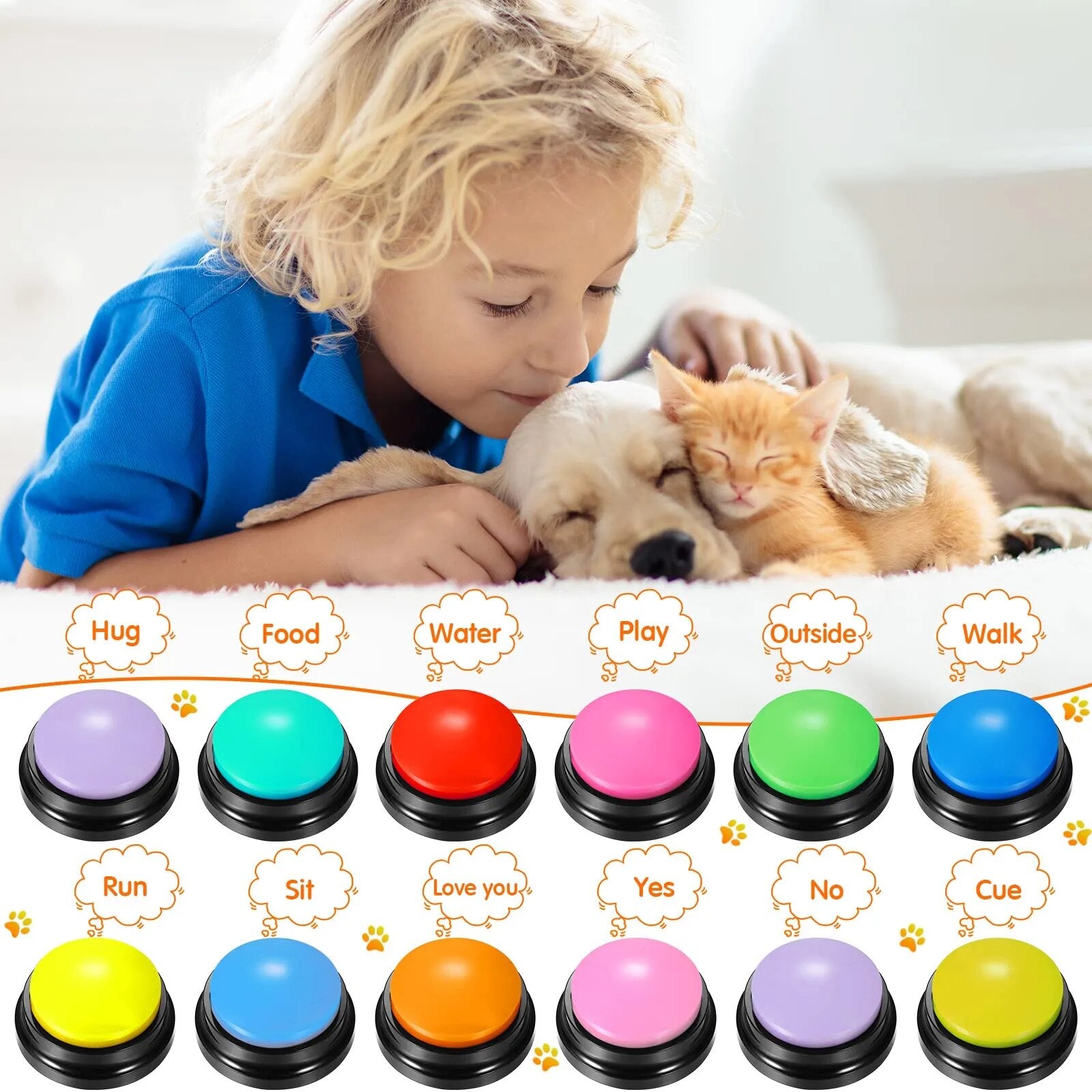 Voice Recording Button Dog Buttons for Communication Pet Training Buzzer 30 Second Record Playback Funny Gift for Study Office ShopOnlyDeal
