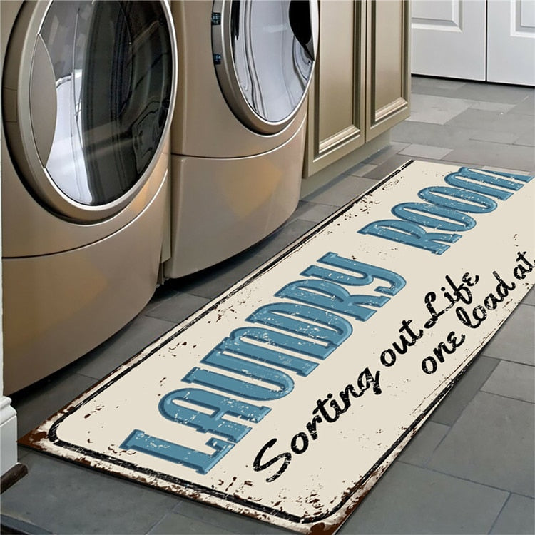 LAUNDRY ROOM Rug Pattern Kitchen Rug Anti-slip Balcony Mats Non-Slip Carpets for Living Room Door Mat Entrance Home Decor ShopOnlyDeal