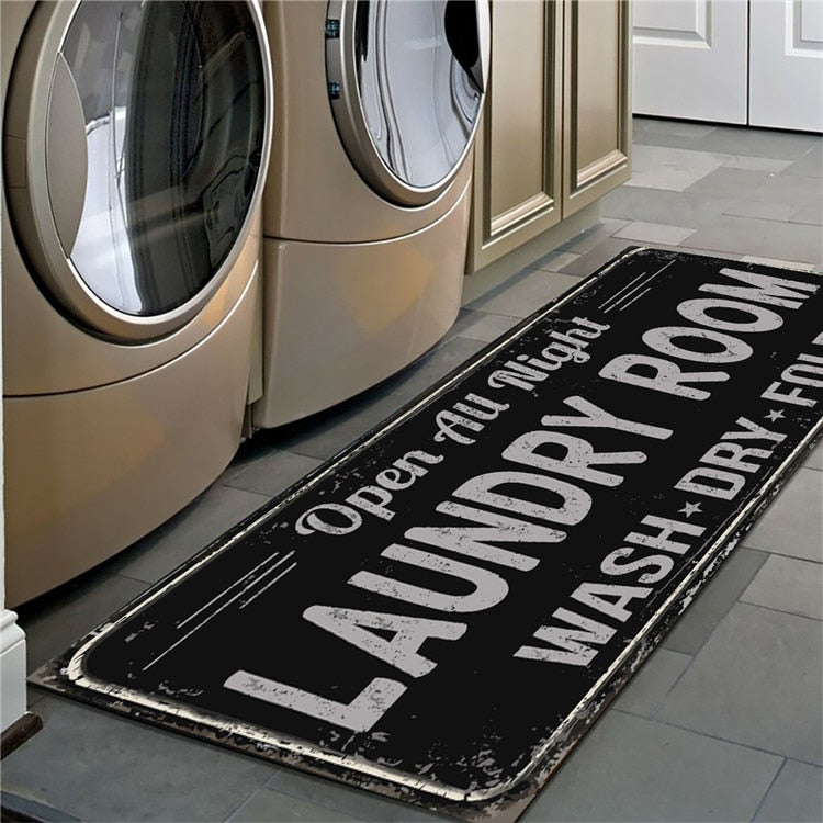 LAUNDRY ROOM Rug Pattern Kitchen Rug Anti-slip Balcony Mats Non-Slip Carpets for Living Room Door Mat Entrance Home Decor ShopOnlyDeal