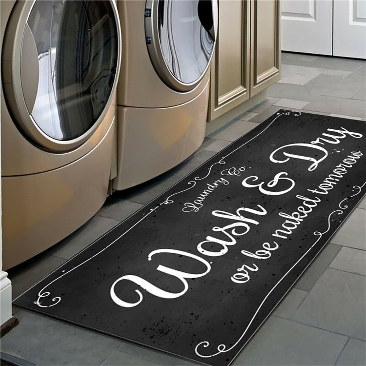 LAUNDRY ROOM Rug Pattern Kitchen Rug Anti-slip Balcony Mats Non-Slip Carpets for Living Room Door Mat Entrance Home Decor ShopOnlyDeal