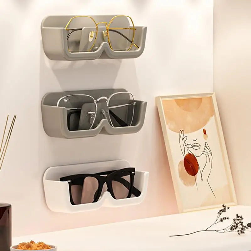 Wall-mounted Glasses Holder Eyewear Sunglasses Display Rack Shelving Adhesive Floating Accessories for Phone, Eyeglasses ShopOnlyDeal