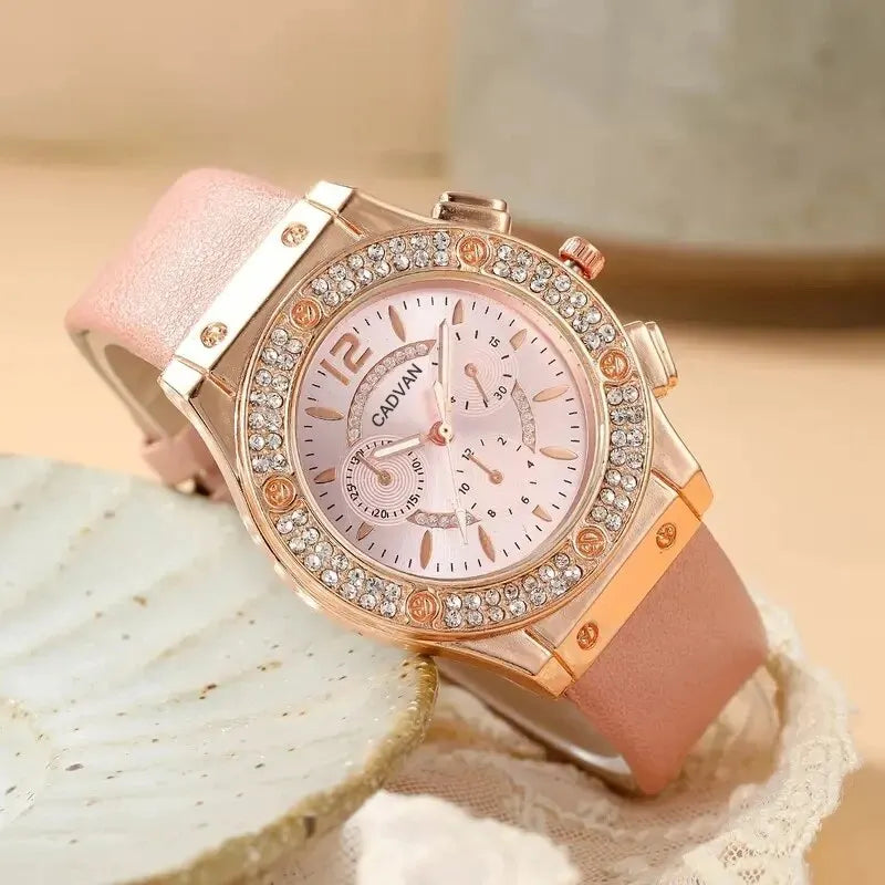 Luxury Rhinestone Women's Watches Set - Elevate Your Elegant Style - Watches Set Luxury Rhinestone Women Fashion Elegant Wristwatch Quartz Watch For Girl Ladies Clock Relogio Feminino ShopOnlyDeal