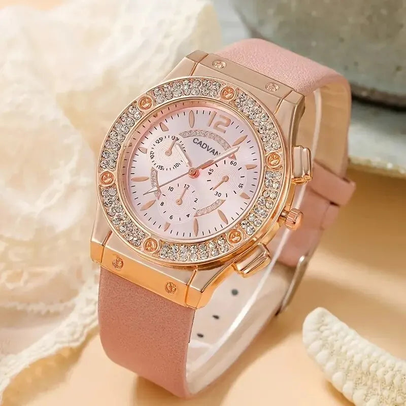 Luxury Rhinestone Women's Watches Set - Elevate Your Elegant Style - Watches Set Luxury Rhinestone Women Fashion Elegant Wristwatch Quartz Watch For Girl Ladies Clock Relogio Feminino ShopOnlyDeal