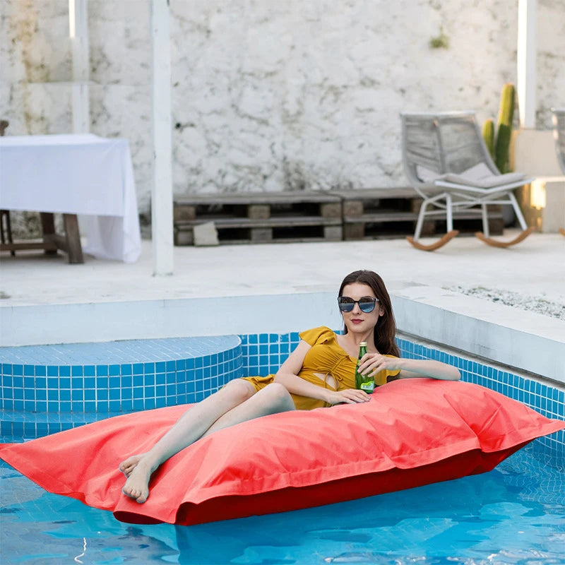 Waterproof Lazy Sofa Big Size Square Bean Bag Solid Chair Covers Without Filler/Inner Puff Couch Tatami for Outdoor ShopOnlyDeal