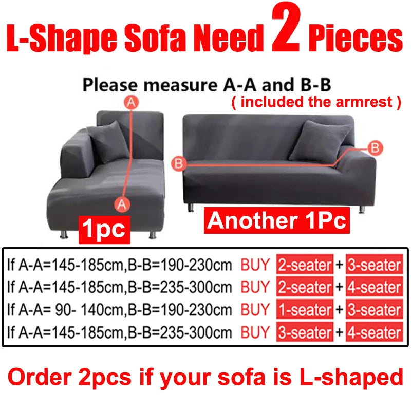 Waterproof Jacquard Sofa Covers 1/2/3/4 Seats Solid Couch Cover L Shaped Sofa Cover Protector Bench Covers ShopOnlyDeal