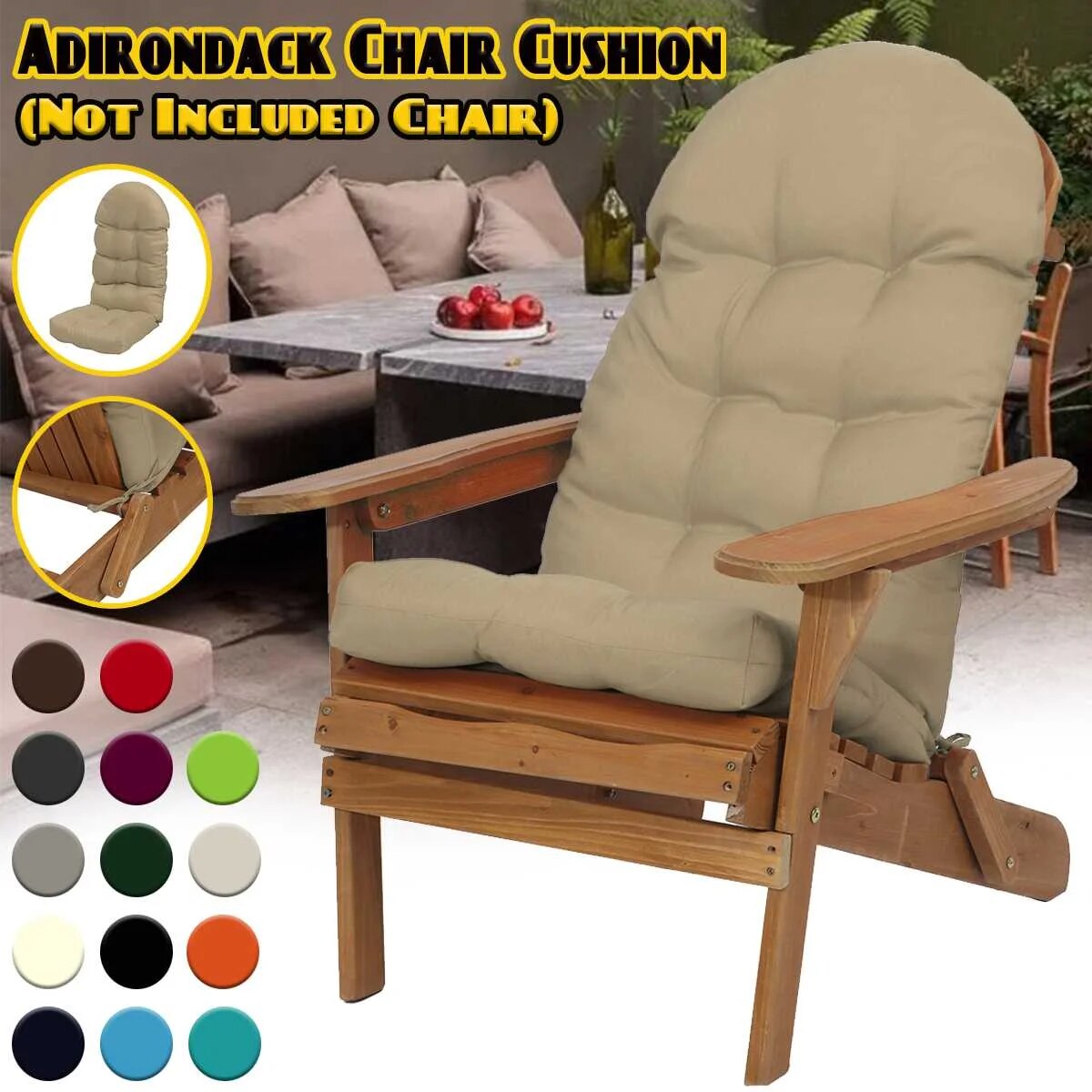 Waterproof Seat Back Cushion Pad With Ties Rocking Chair Cushions Pillow Soft Home Garden Patio Outdoor Cushions Pads Mat ShopOnlyDeal