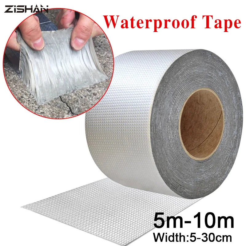 Waterproof Tape High Temperature Resistance Aluminum Foil Thicken Butyl Tape Wall Pool Roof Crack Duct Repair Sealed Self Tape ShopOnlyDeal