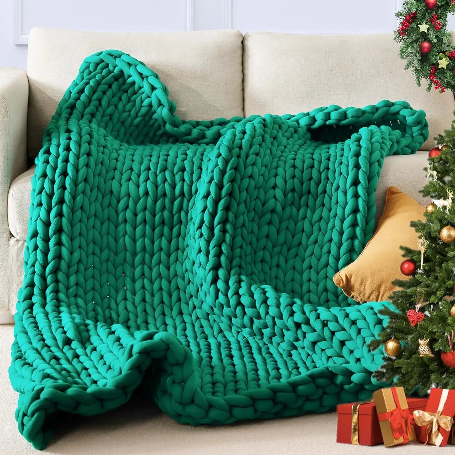 Winter Blanket 15lbs Chunky Knit Gravity Blanket 48 * 72 Sofa Blankets & Throws Machine Washable Blankets for Bed Durable Warm ShopOnlyDeal