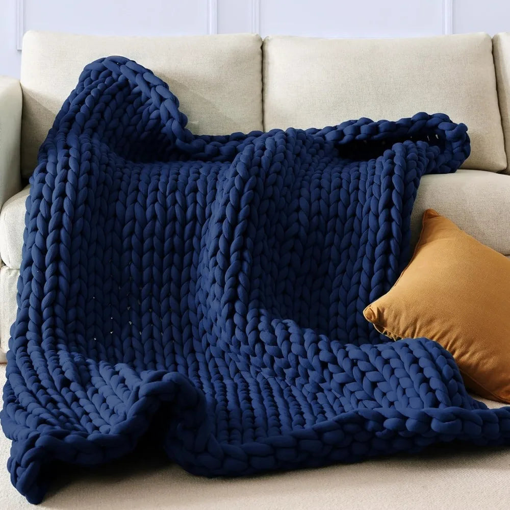 Winter Blanket 15lbs Chunky Knit Gravity Blanket 48 * 72 Sofa Blankets & Throws Machine Washable Blankets for Bed Durable Warm ShopOnlyDeal