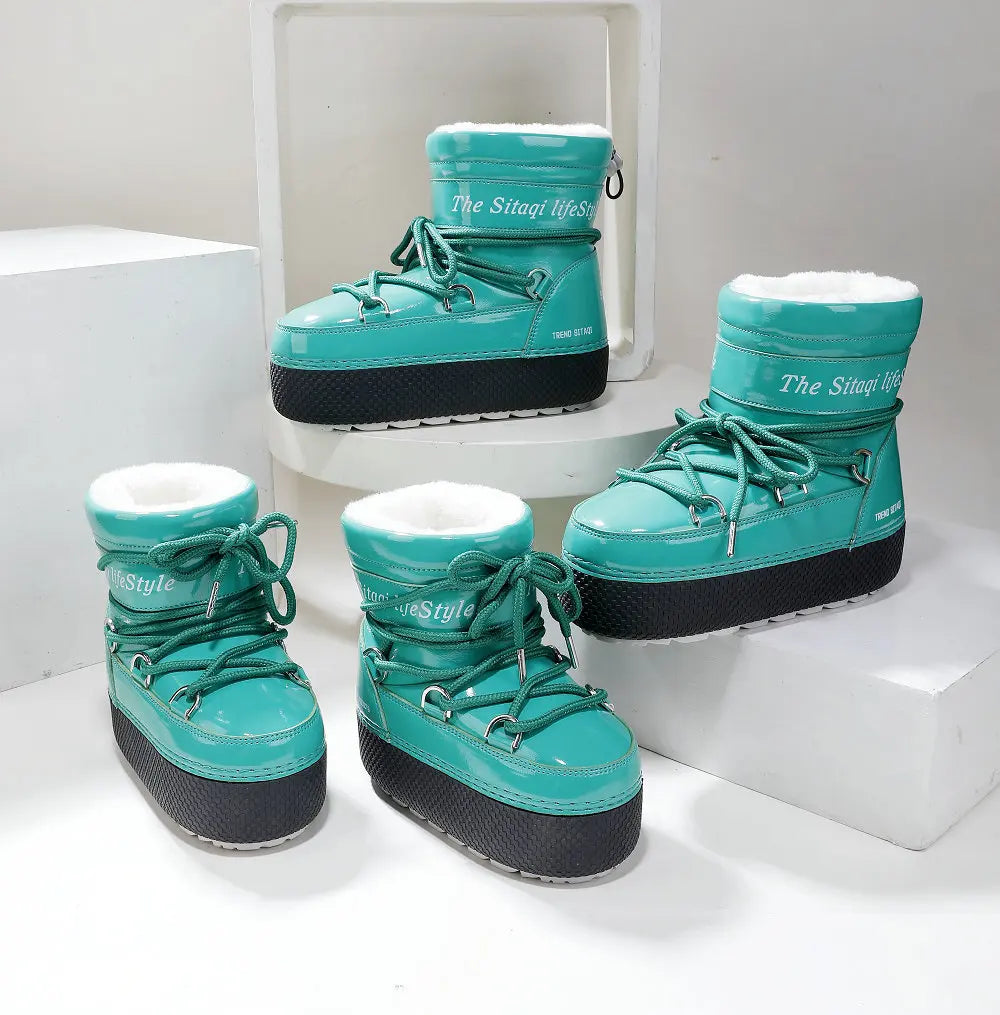 Winter Boots Women Snow Boots Parent-child Shoesthick-sole Space Boots Neutral Waterproof Non-slip Warm Cold-resistant Fashion Boutique Store